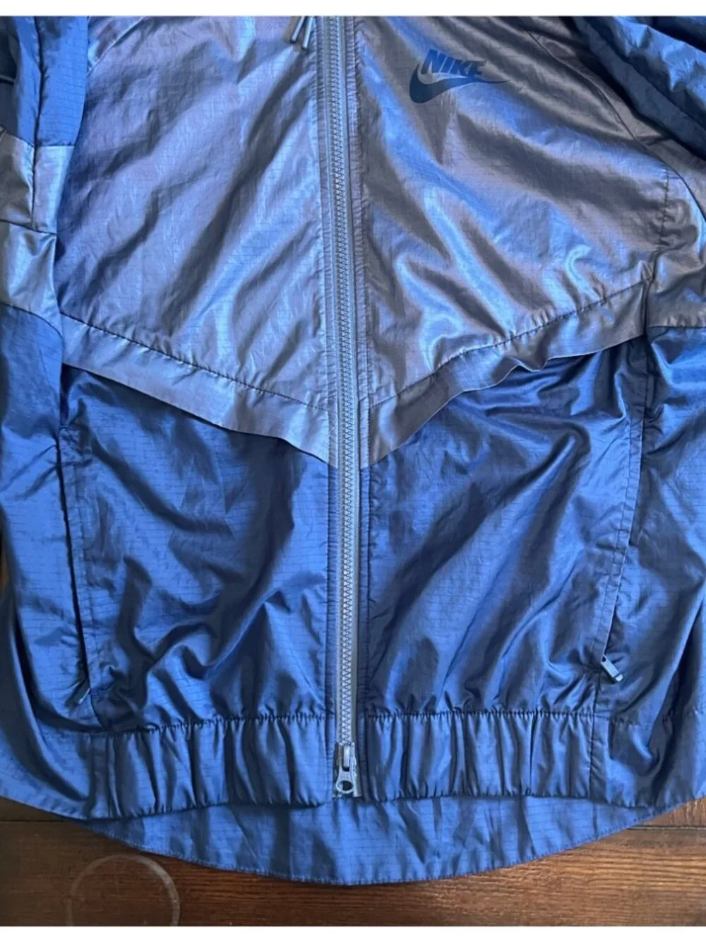 Nike Blue Windbreaker Jacket Windrunner Rain Vented Full Zip Activewear Medium - Picture 5 of 11